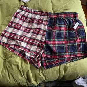 Gap body plaid patchwork sleep shorts